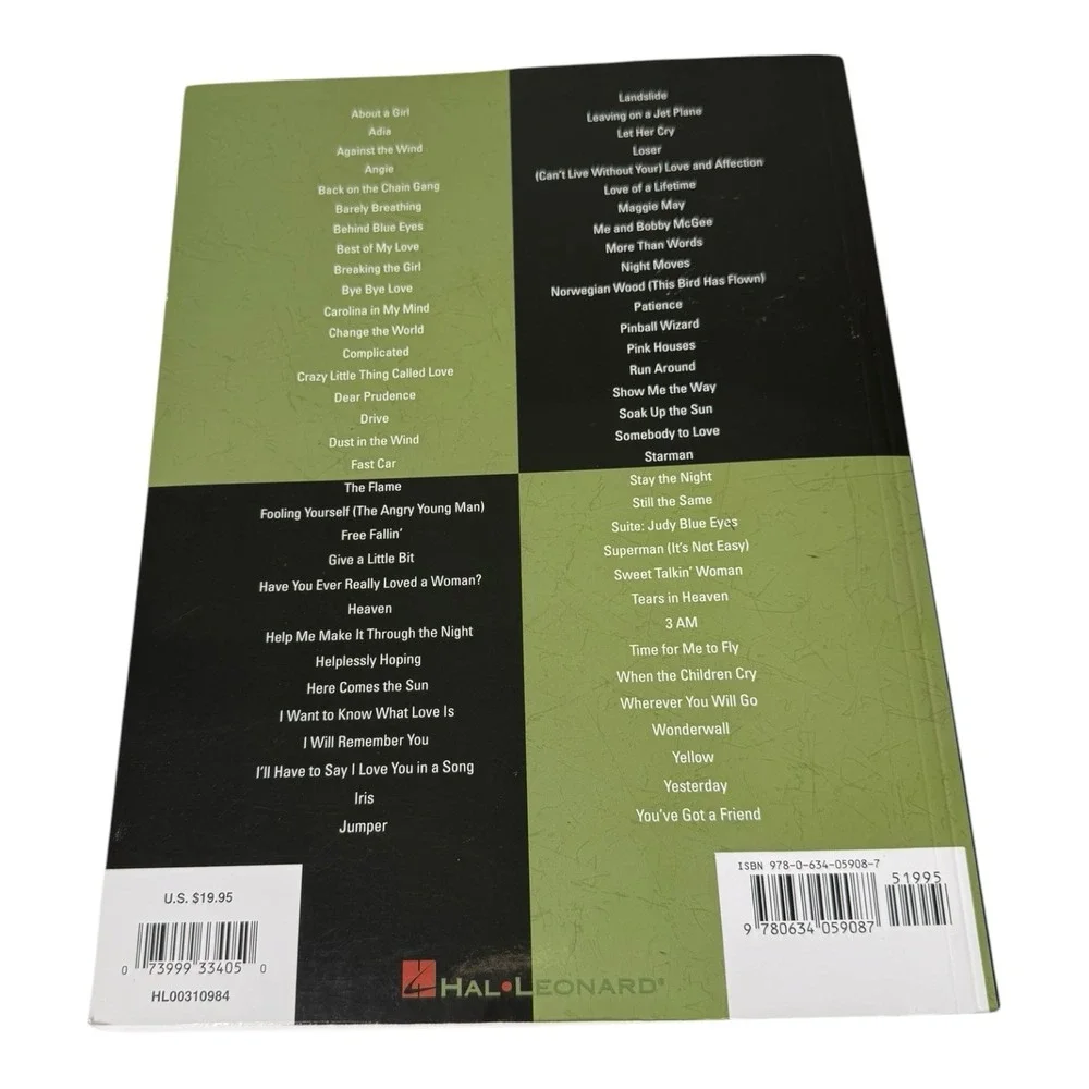 The Best Acoustic Rock Songs Ever - Songbook, Hal Leonard 65 Hits.